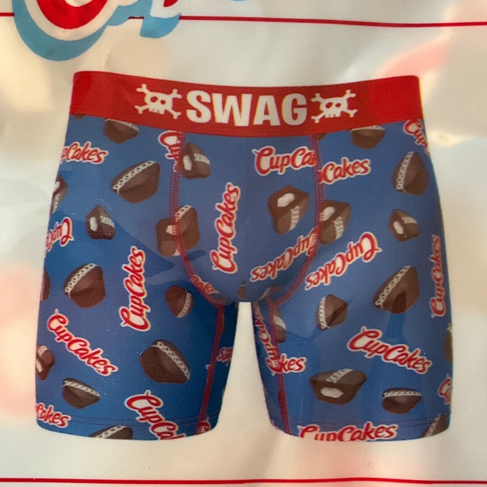 SWAG Hostess CupCakes Print Mens Boxer Briefs Blue Red Size S SB-BAR-CU